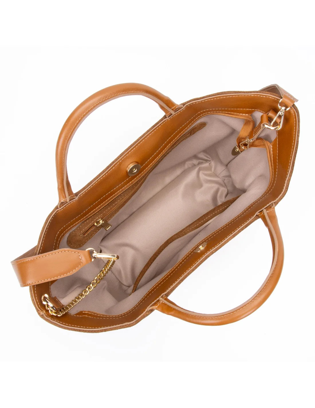 Geanta din piele naturala pentru dama CHIRALINA camel