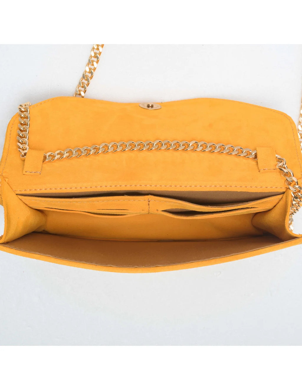 Geanta pentru telefon,piele naturala, SOFIA, flap, galben