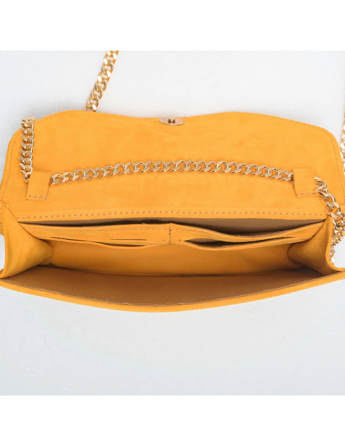 Geanta pentru telefon,piele naturala, SOFIA, flap, galben