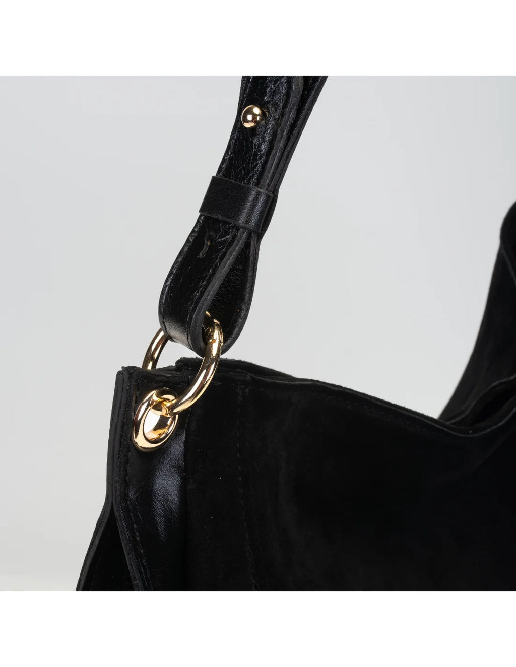 Geanta din piele naturala, boho chic, pentru dama LYRA negru