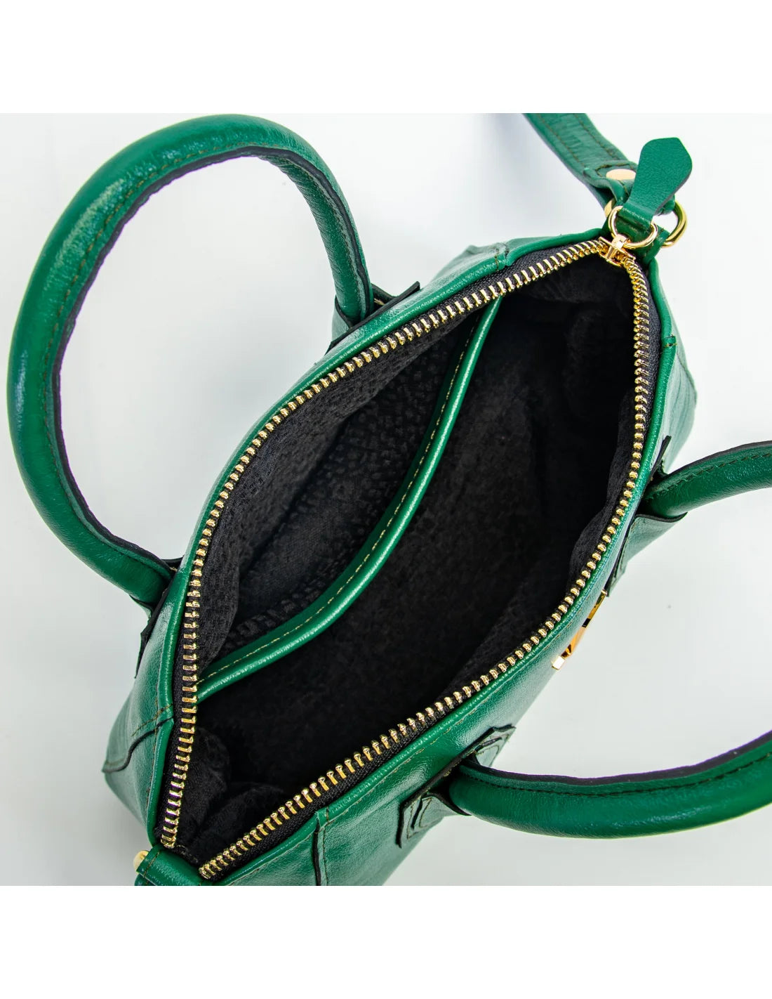 Geanta crossbody din piele naturala, Mini-IOANA, verde iarba