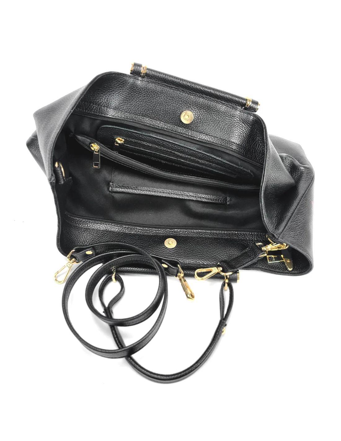 Geanta din piele naturala pentru dama IRIS neagra, pictata manual