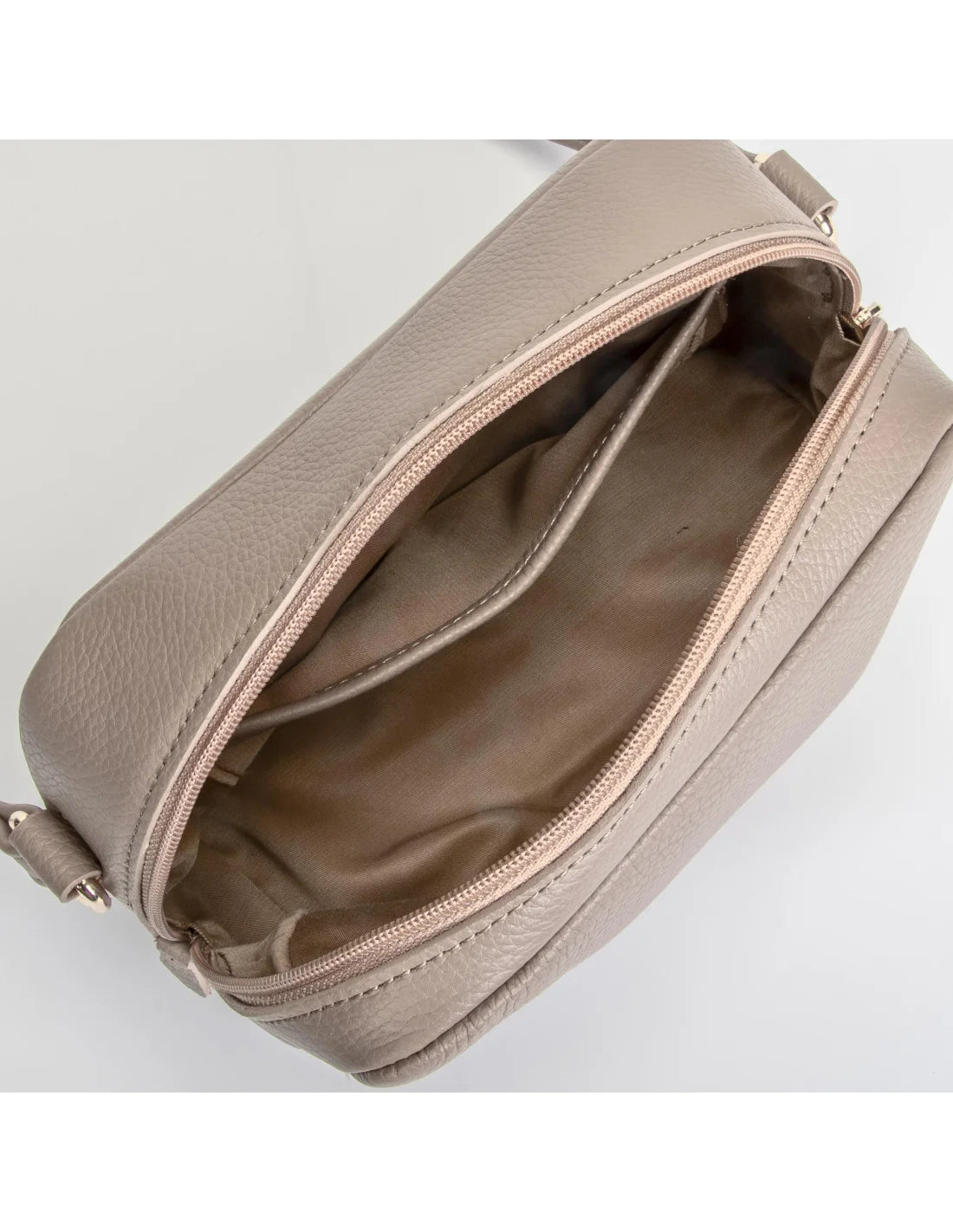 Geanta crossbody din piele naturala, ANDRA, capucino