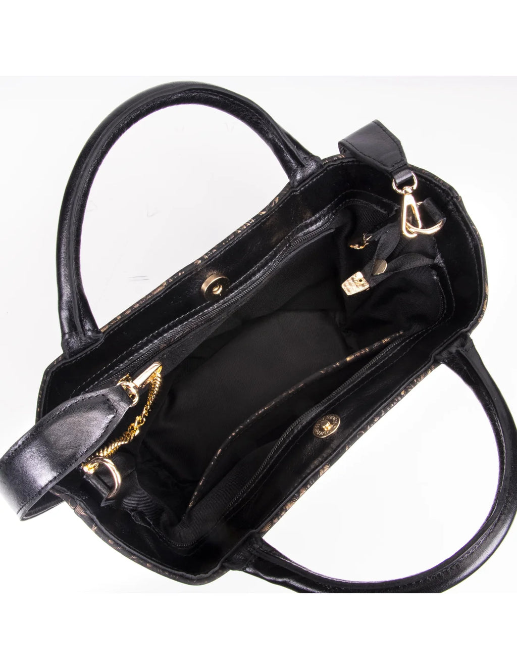 Geanta din piele naturala pentru dama CHIRA negru spaghete