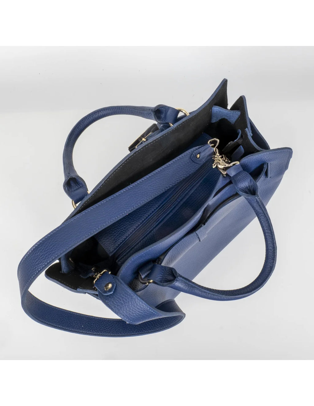 Geanta din piele naturala, pentru dama, TAISA, bleumarin