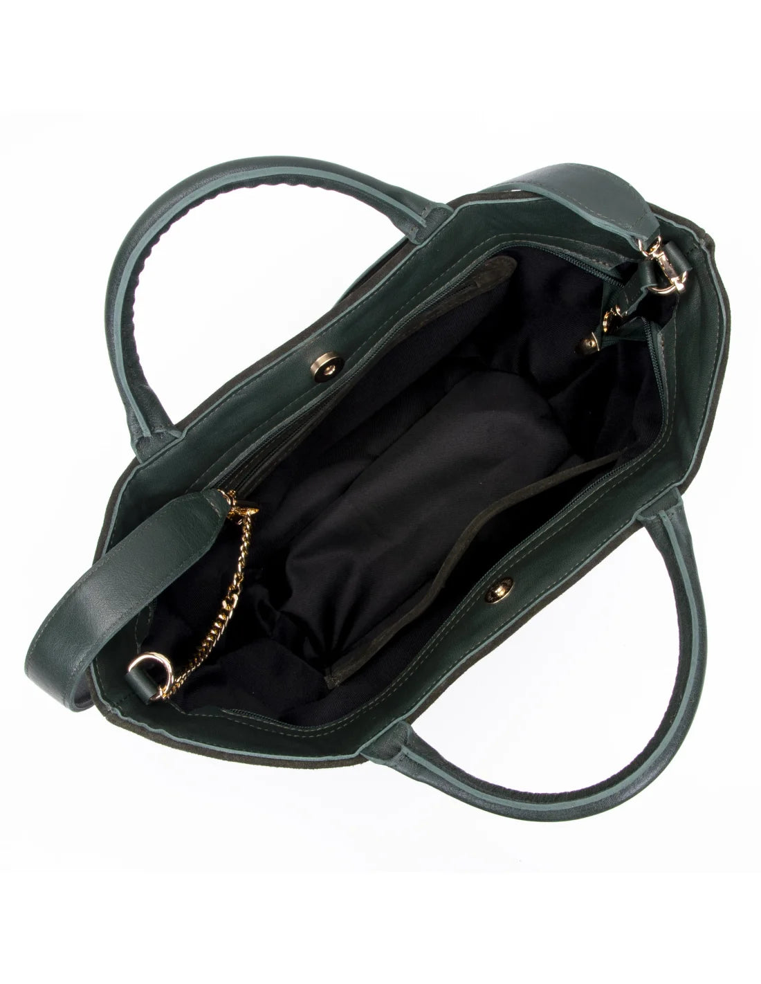 Geanta din piele naturala pentru dama CHIRALINA verde inchis