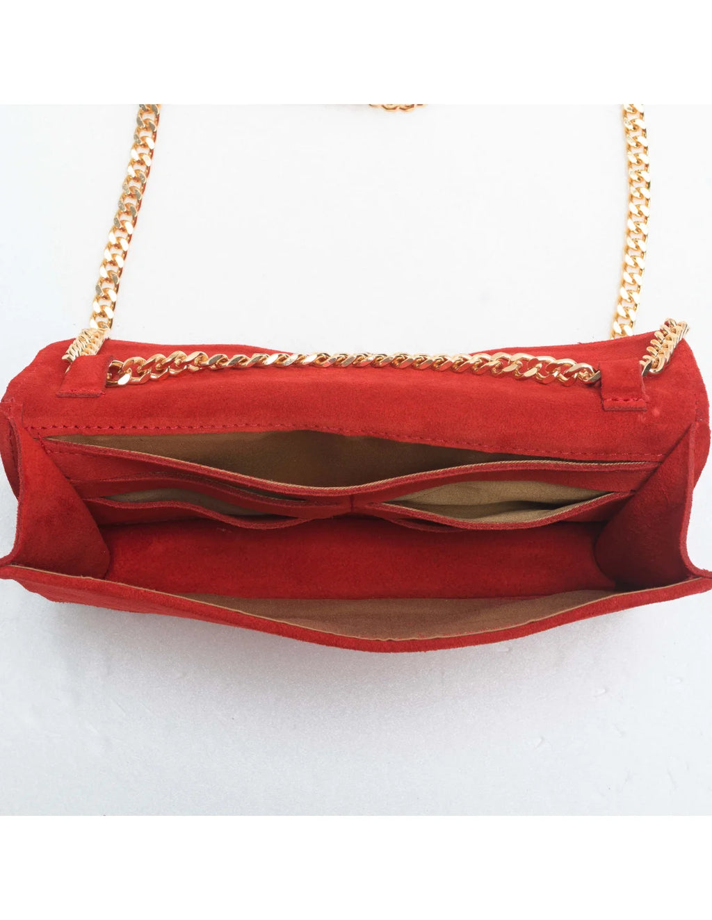 Geanta pentru telefon,piele naturala, SOFIA, flap, rosu