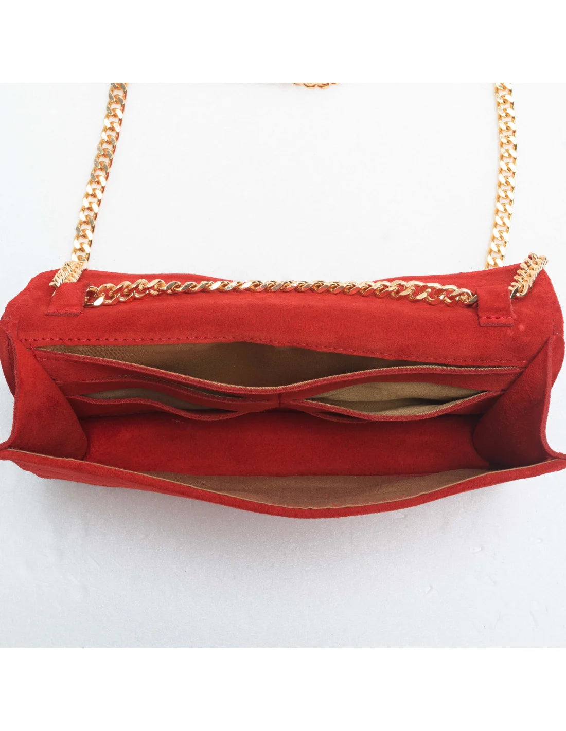 Geanta pentru telefon,piele naturala, SOFIA, flap, rosu