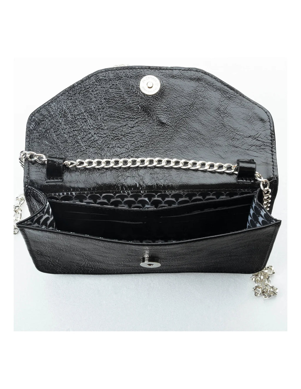 Geanta pentru telefon, crossbody, din piele naturala, SOFIA, flap, negru