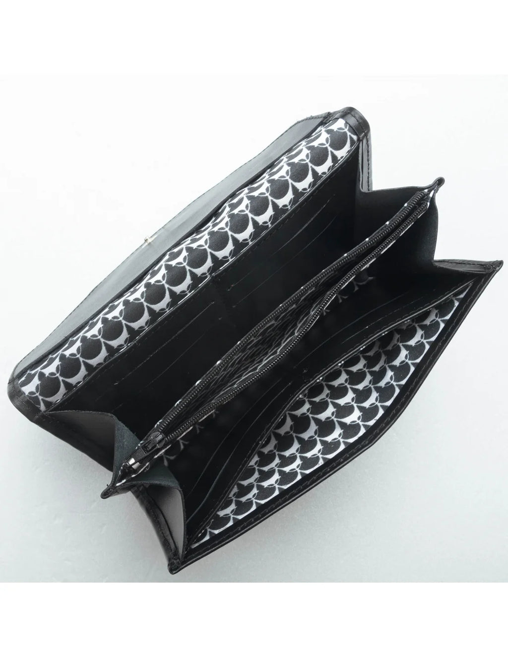 Portofel din piele naturala, negru mat