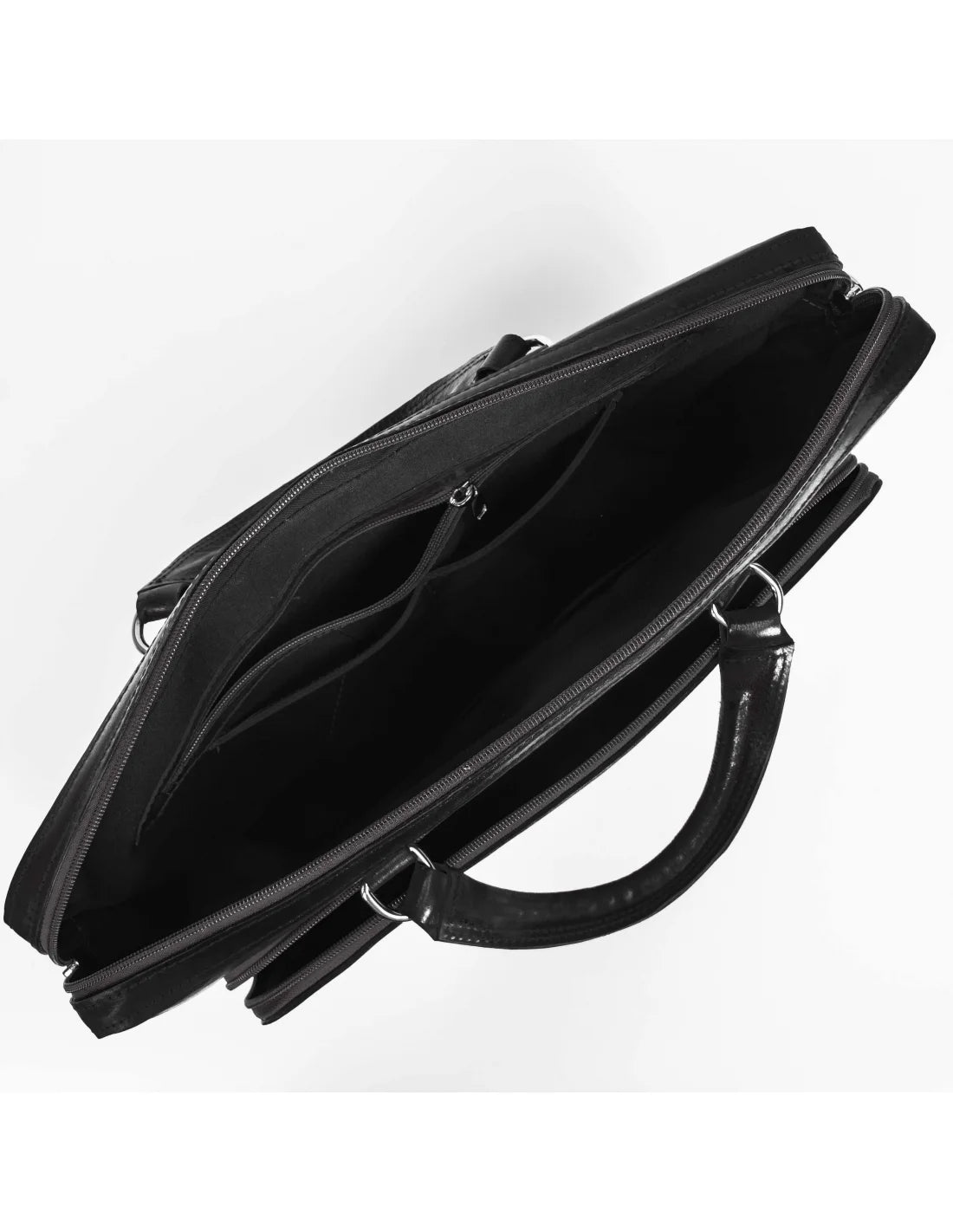 Geanta de laptop din piele naturala, pentru femei, servieta, neagra