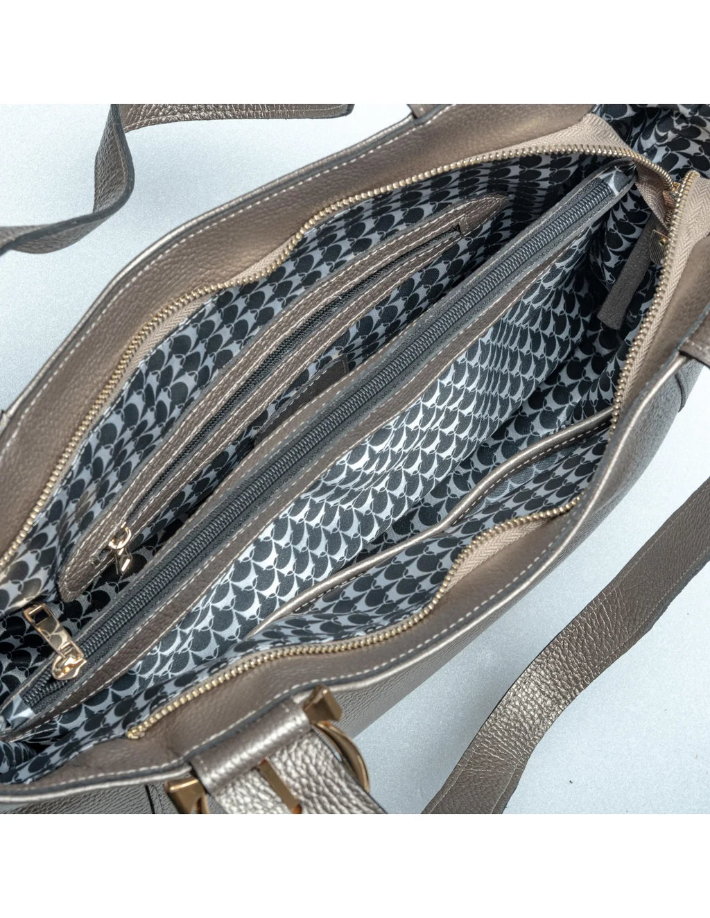 Geanta din piele naturala pentru dama ZARITA auriu