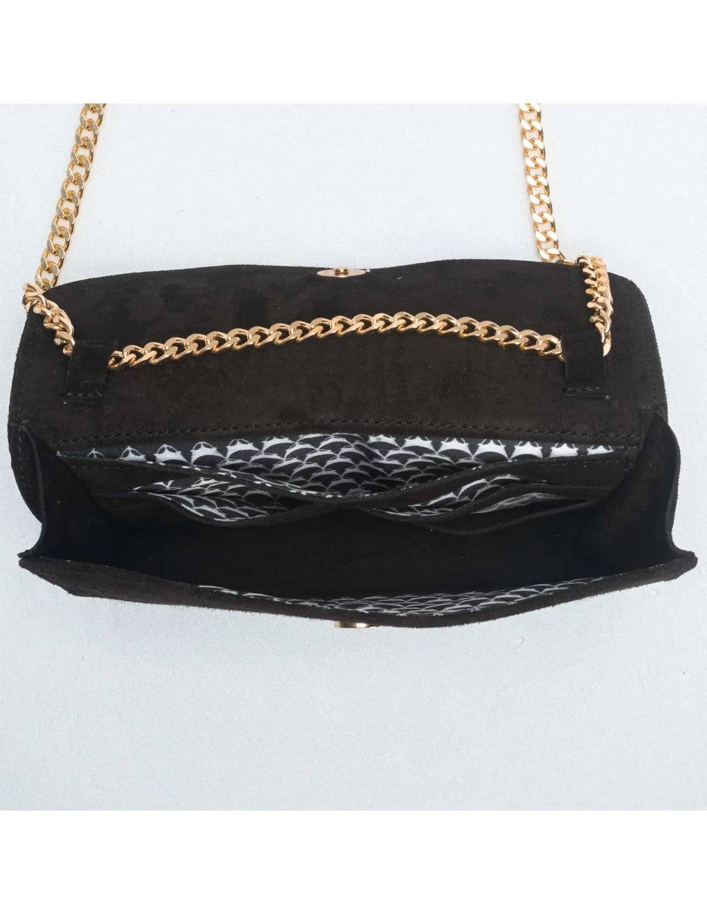 Geanta pentru telefon,piele naturala, SOFIA, flap, negru