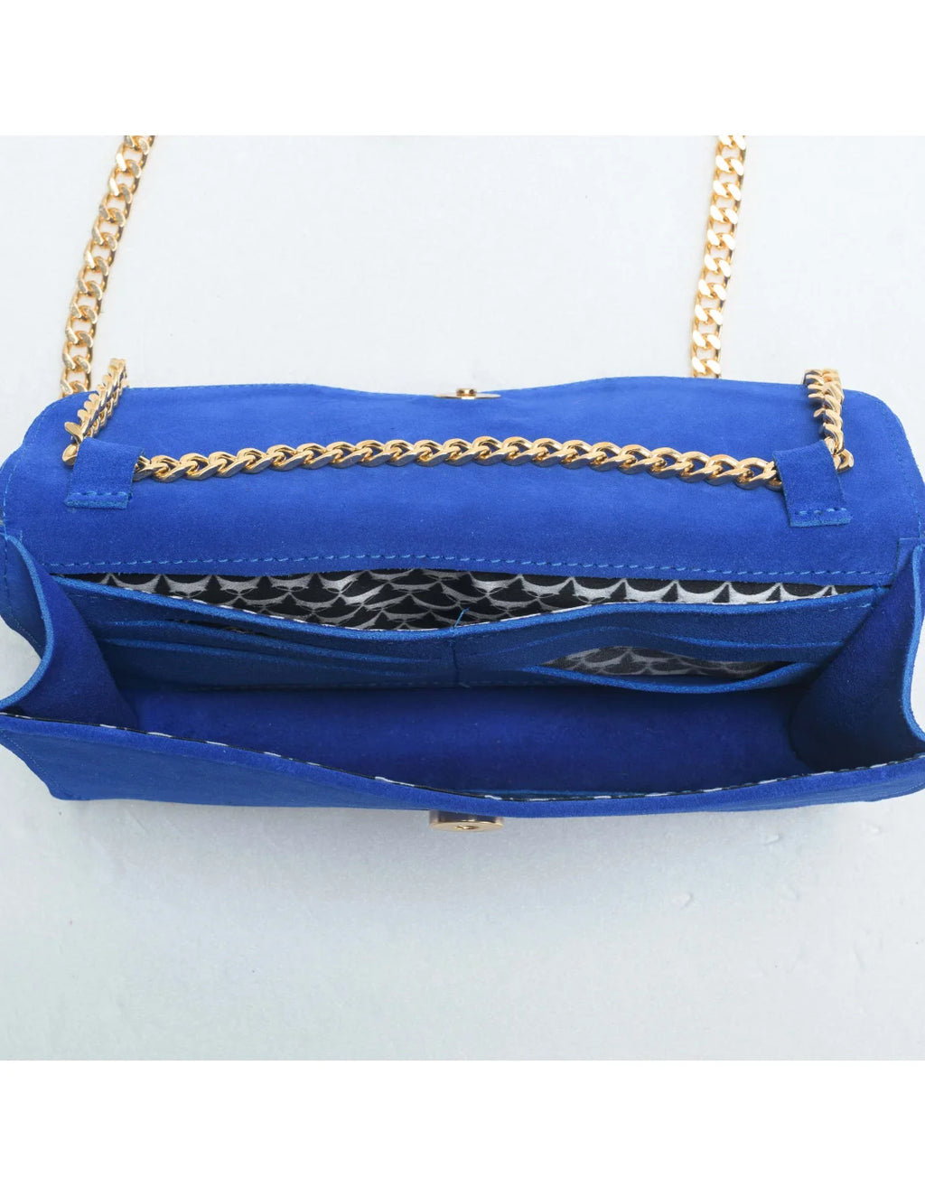 Geanta pentru telefon,piele naturala, SOFIA, flap, albastru