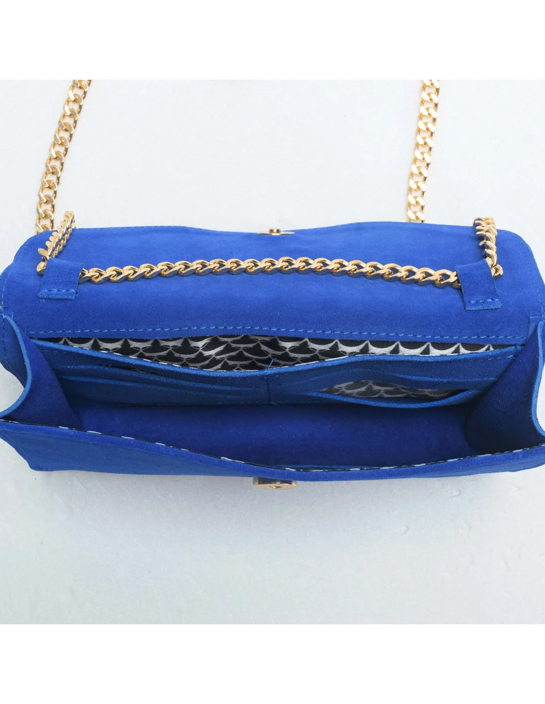 Geanta pentru telefon,piele naturala, SOFIA, flap, albastru