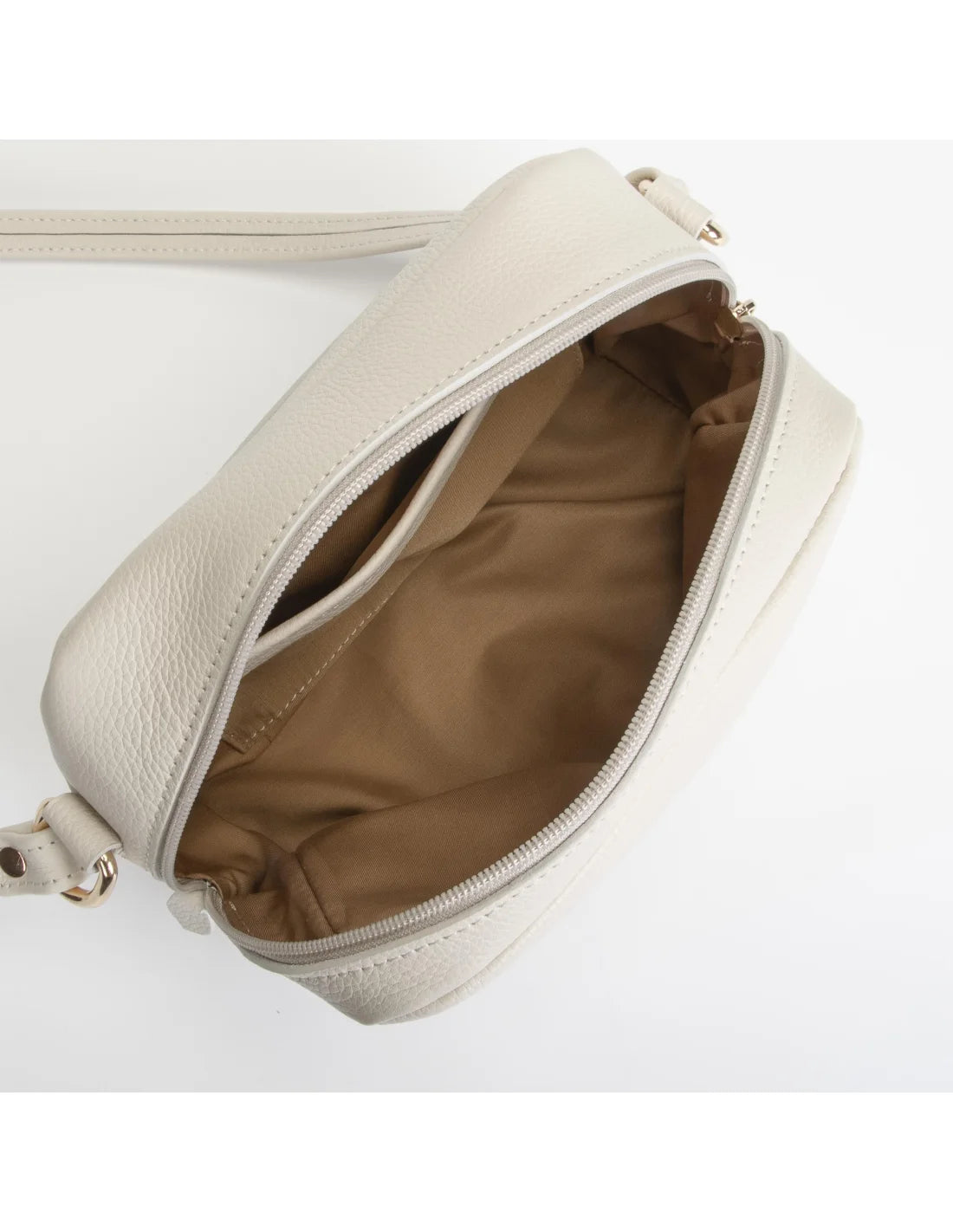 Geanta crossbody din piele naturala, ANDRA, crem