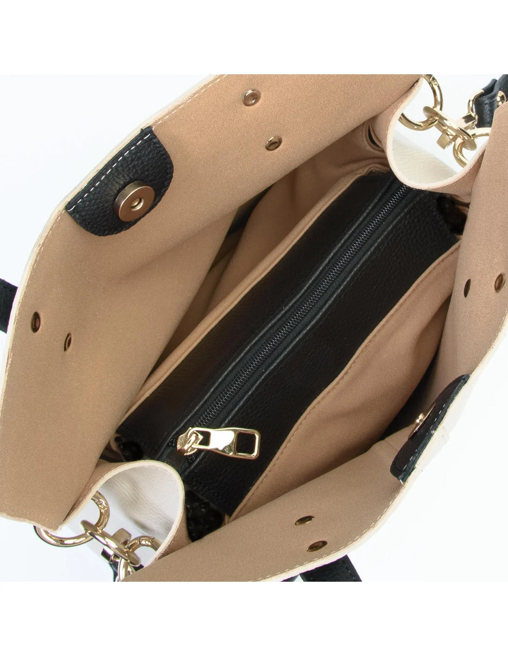 Geanta din piele naturala, pentru dama, AGHATA, crem