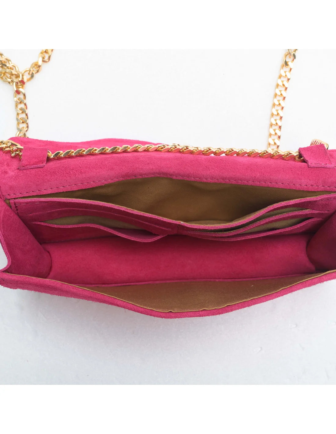 Geanta pentru telefon,piele naturala, SOFIA, flap, fucsia