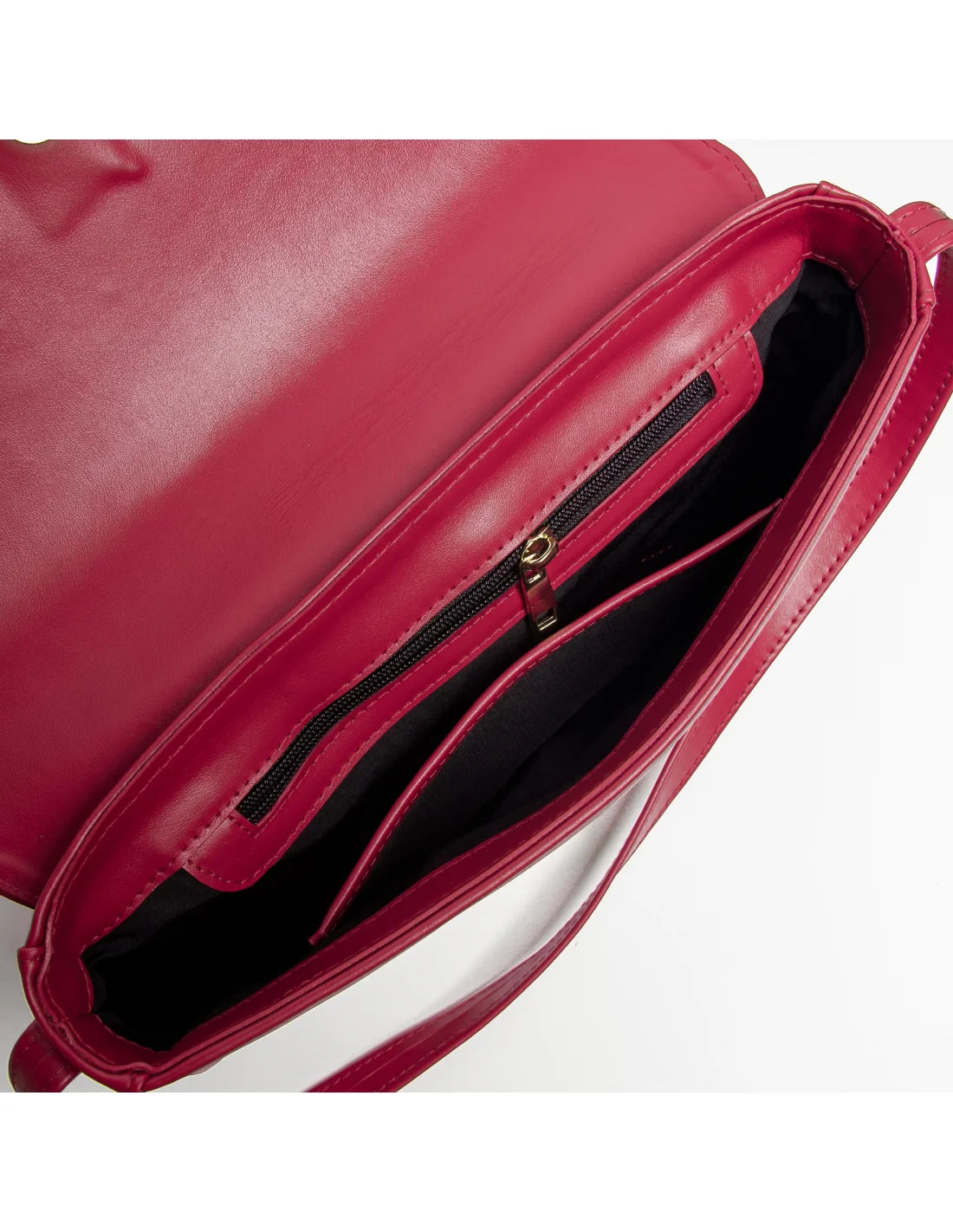 Geanta din piele naturala pentru dama, tip bagheta, SILVIA, rosu