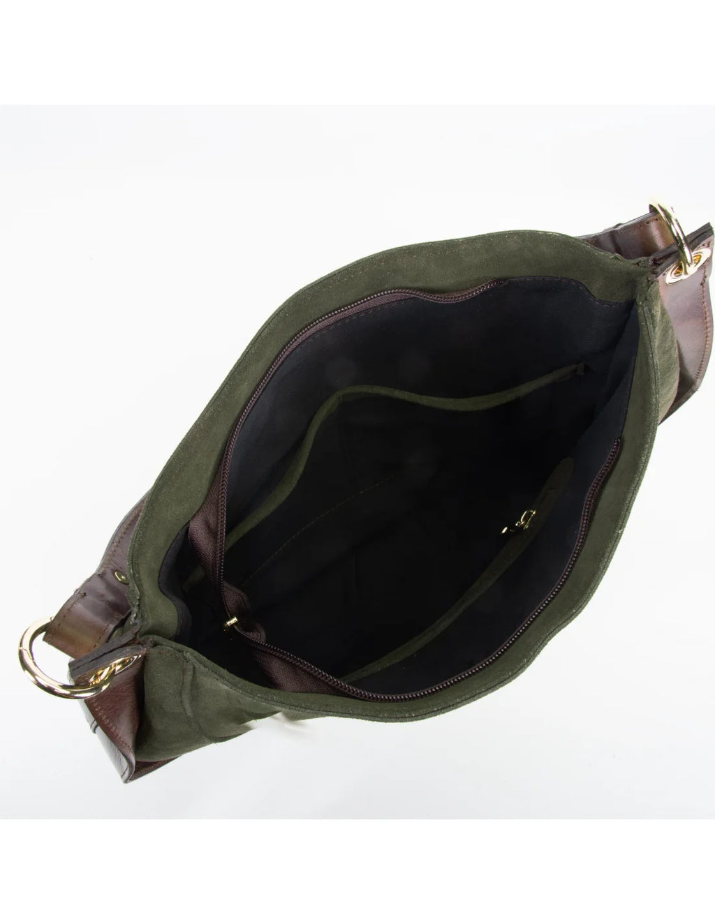 Geanta din piele naturala, boho chic, pentru dama LYRA kaki