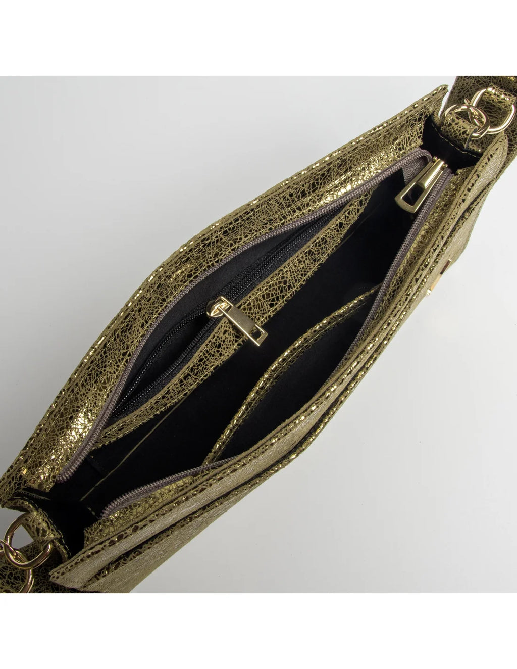 Geanta din piele naturala pentru dama AYUMI, auriu