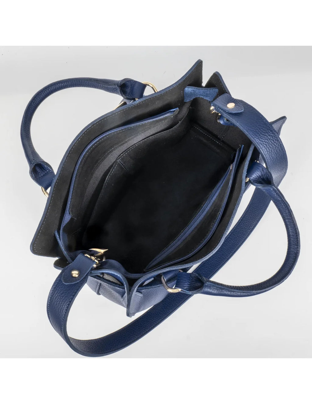 Geanta din piele naturala, pentru dama, TAISA, bleumarin