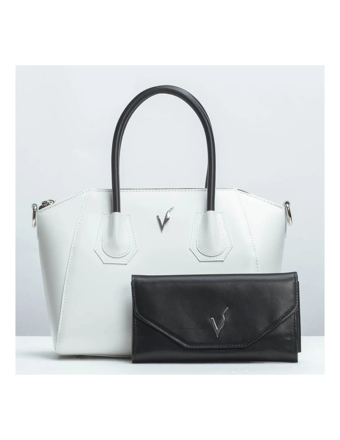 Geanta tote din piele naturala, IOANA, alba