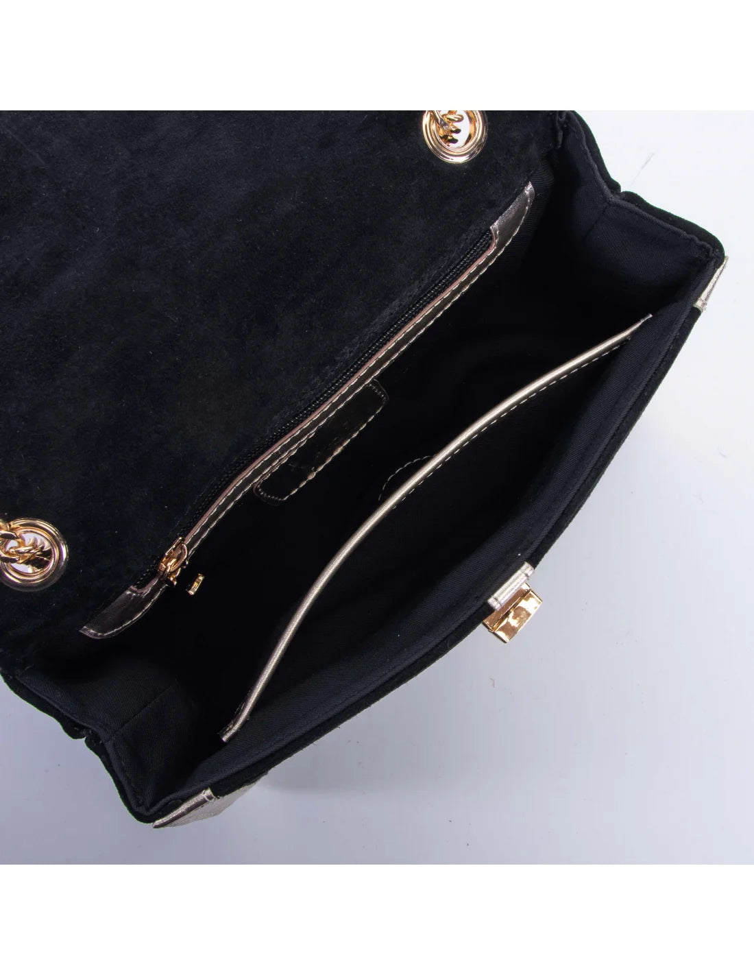 Geanta din piele naturala pentru dama LOULOU, negru velur