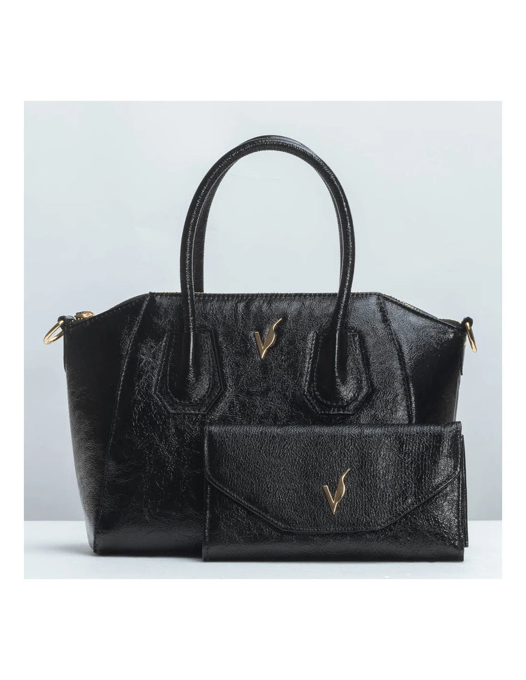 Geanta tote din piele naturala, IOANA, negru