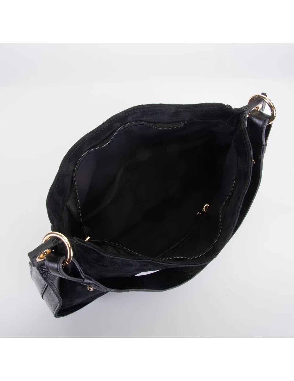 Geanta din piele naturala, boho chic, pentru dama LYRA negru