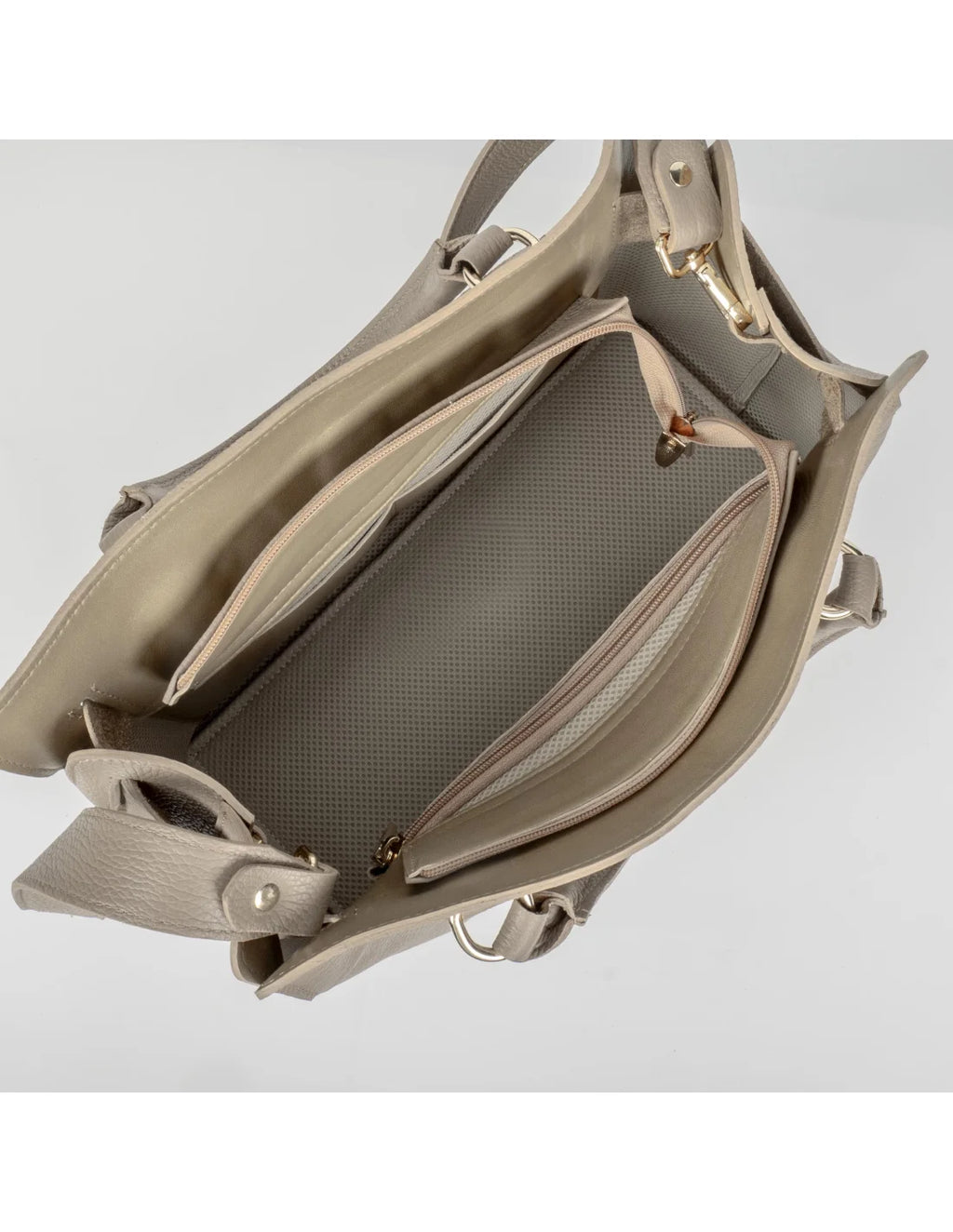 Geanta din piele naturala, pentru dama, TAISA, capucino