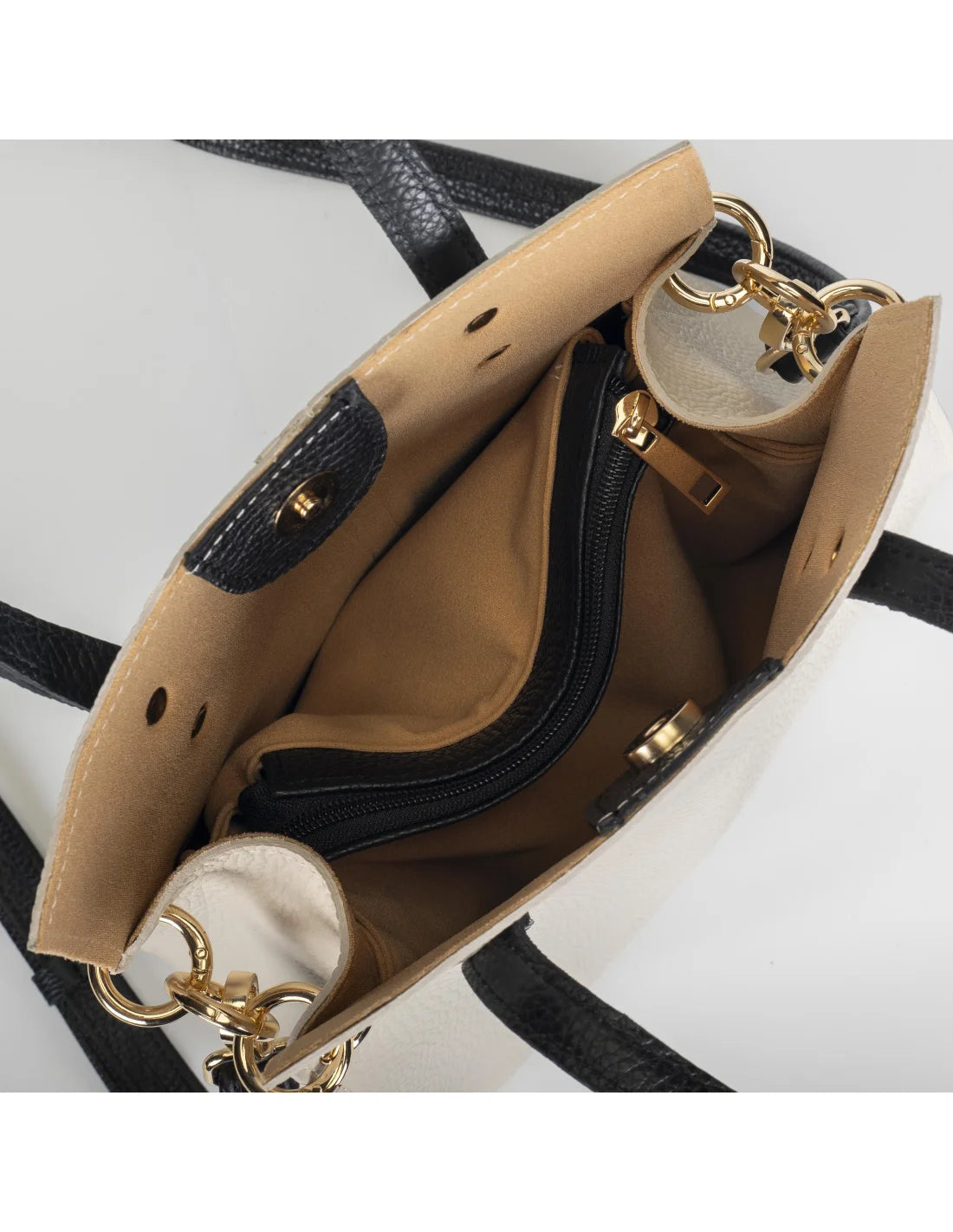 Geanta din piele naturala, pentru dama, mini AGHATA, crem