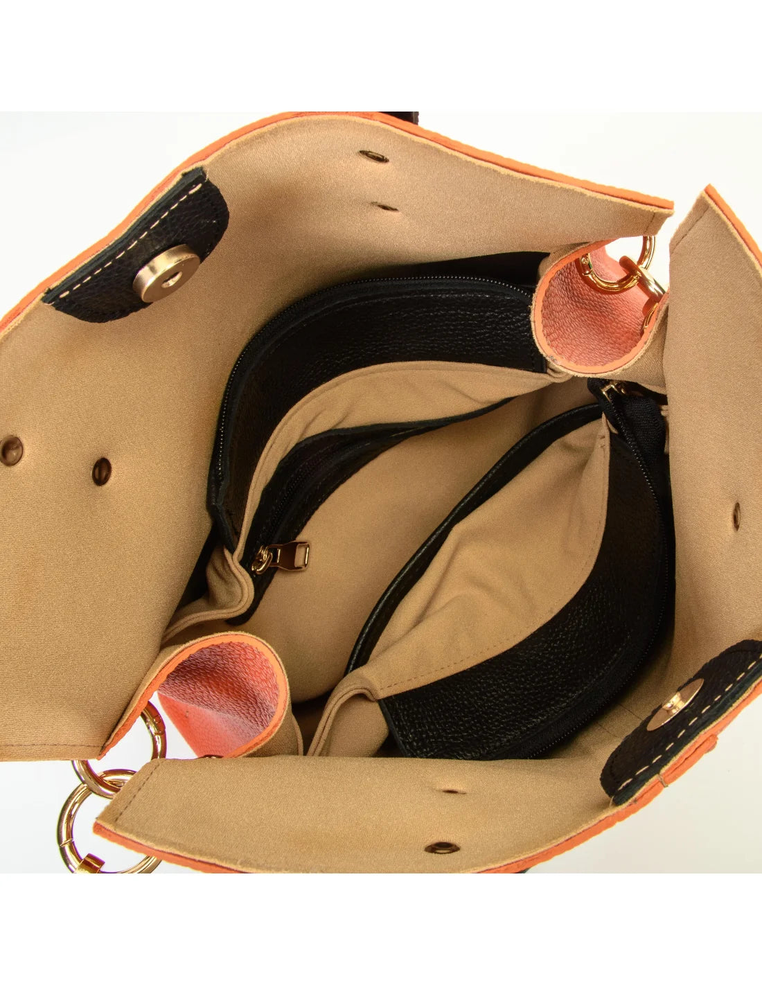 Geanta din piele naturala, pentru dama, AGHATA, portocaliu