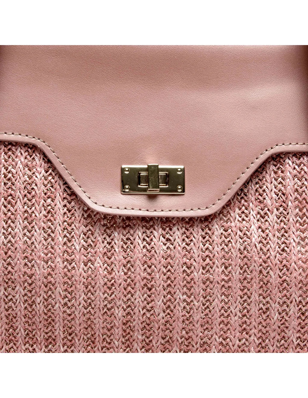 Geanta tote din rafie si piele naturala pentru dama VIOLETA, somon