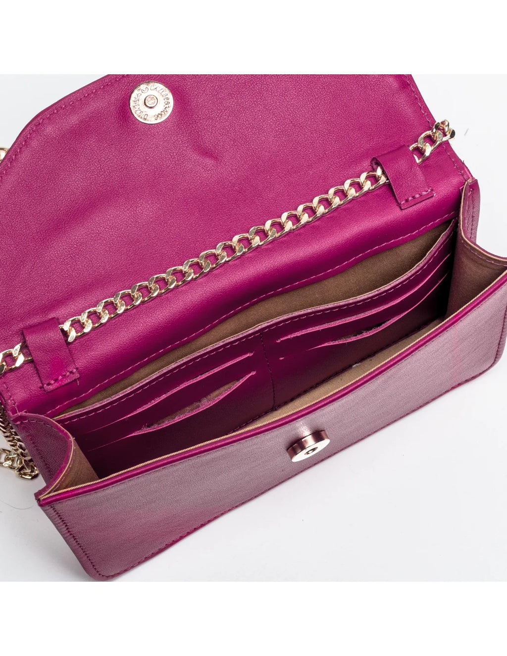 Geanta pentru telefon,piele naturala, SOFIA, flap, ciclamen