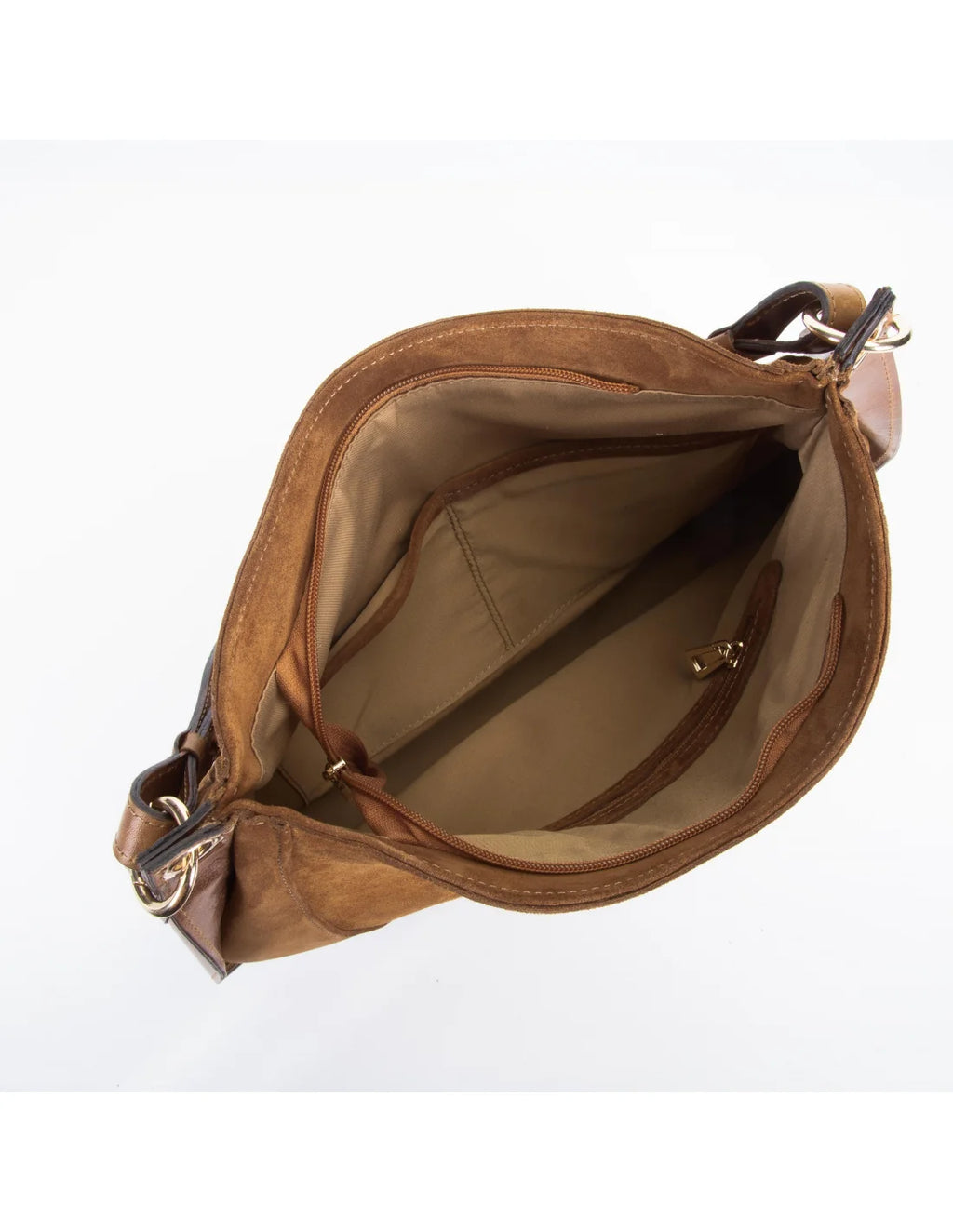 Geanta din piele naturala, boho chic, pentru dama LYRA camel