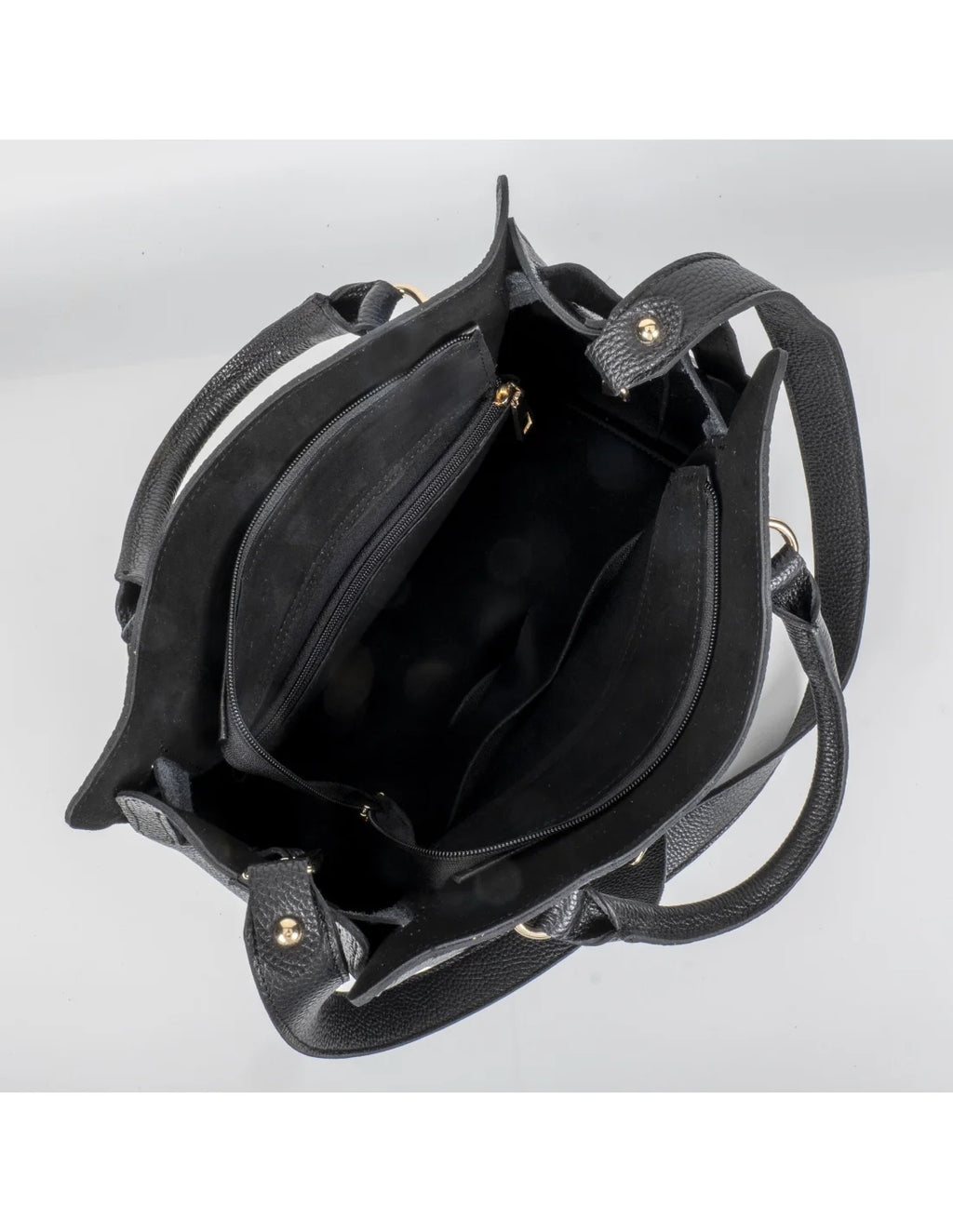 Geanta din piele naturala, pentru dama, TAISA, negru