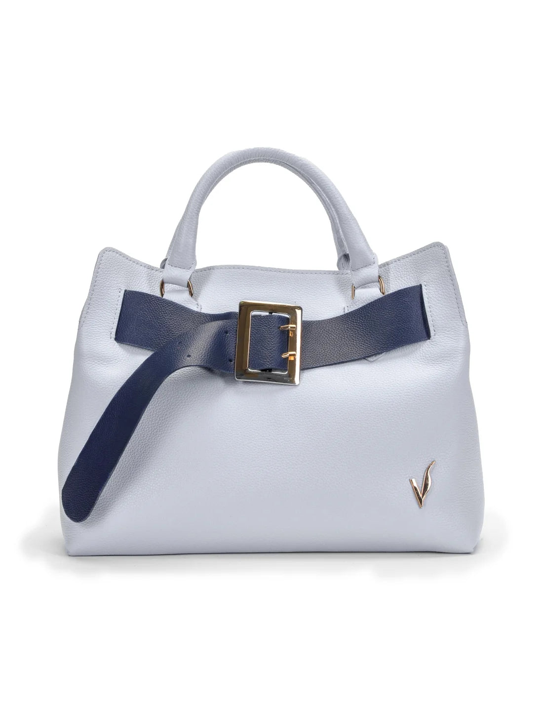 Geanta din piele naturala, pentru dama, TAISA, gri perla