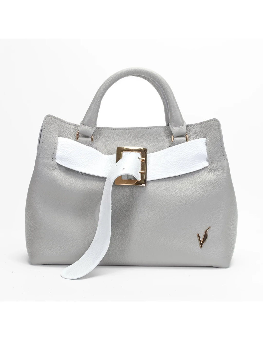 Geanta din piele naturala, pentru dama, TAISA, grej