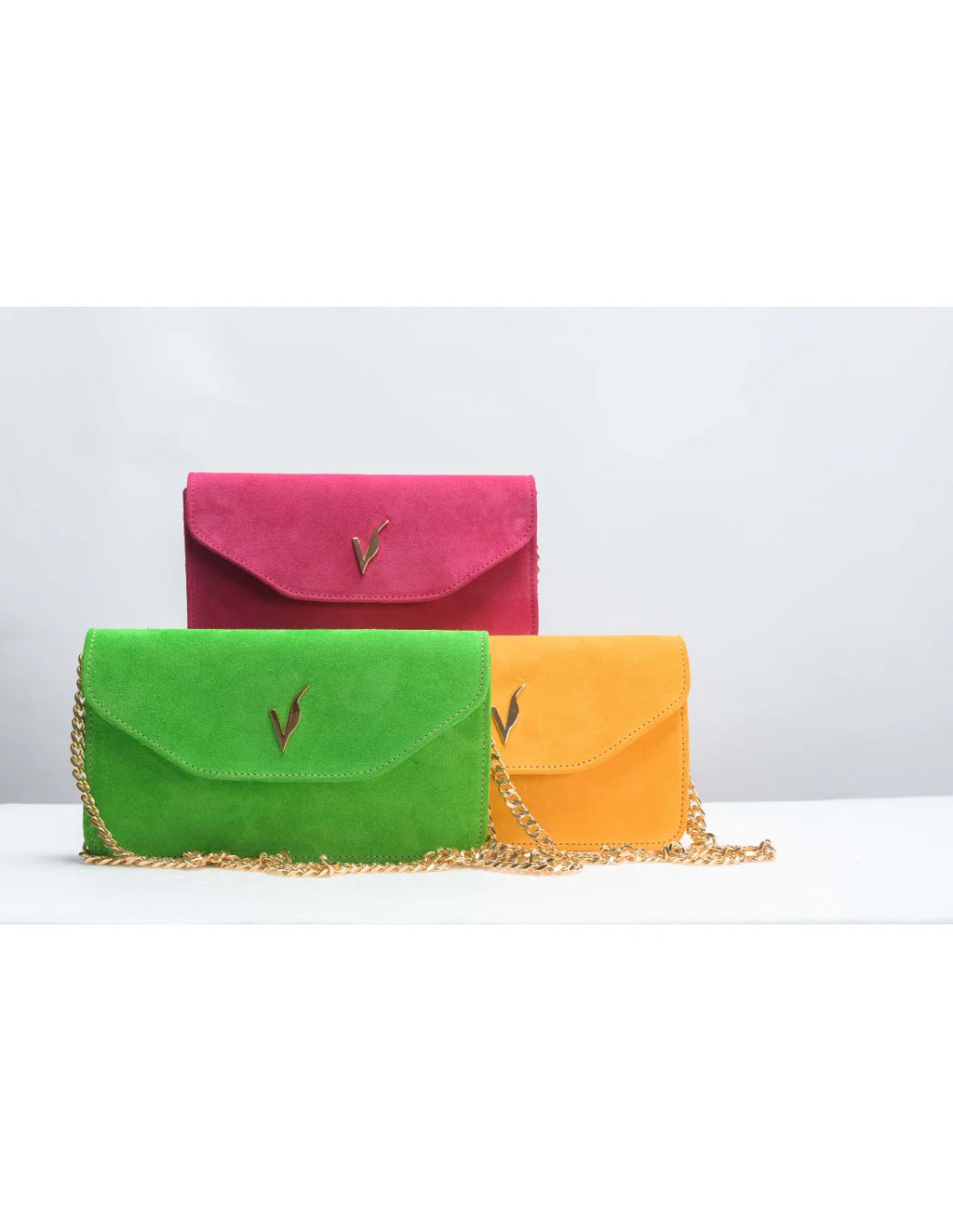 Geanta pentru telefon,piele naturala, SOFIA, flap, galben