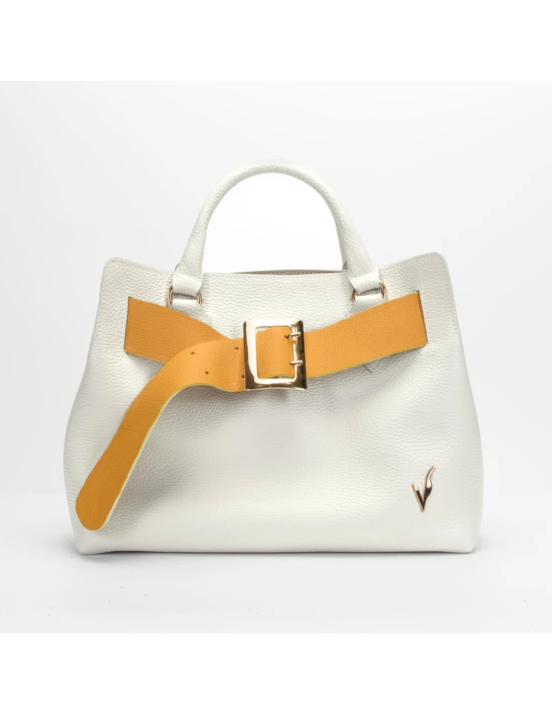 Geanta din piele naturala, pentru dama, TAISA, crem spuma