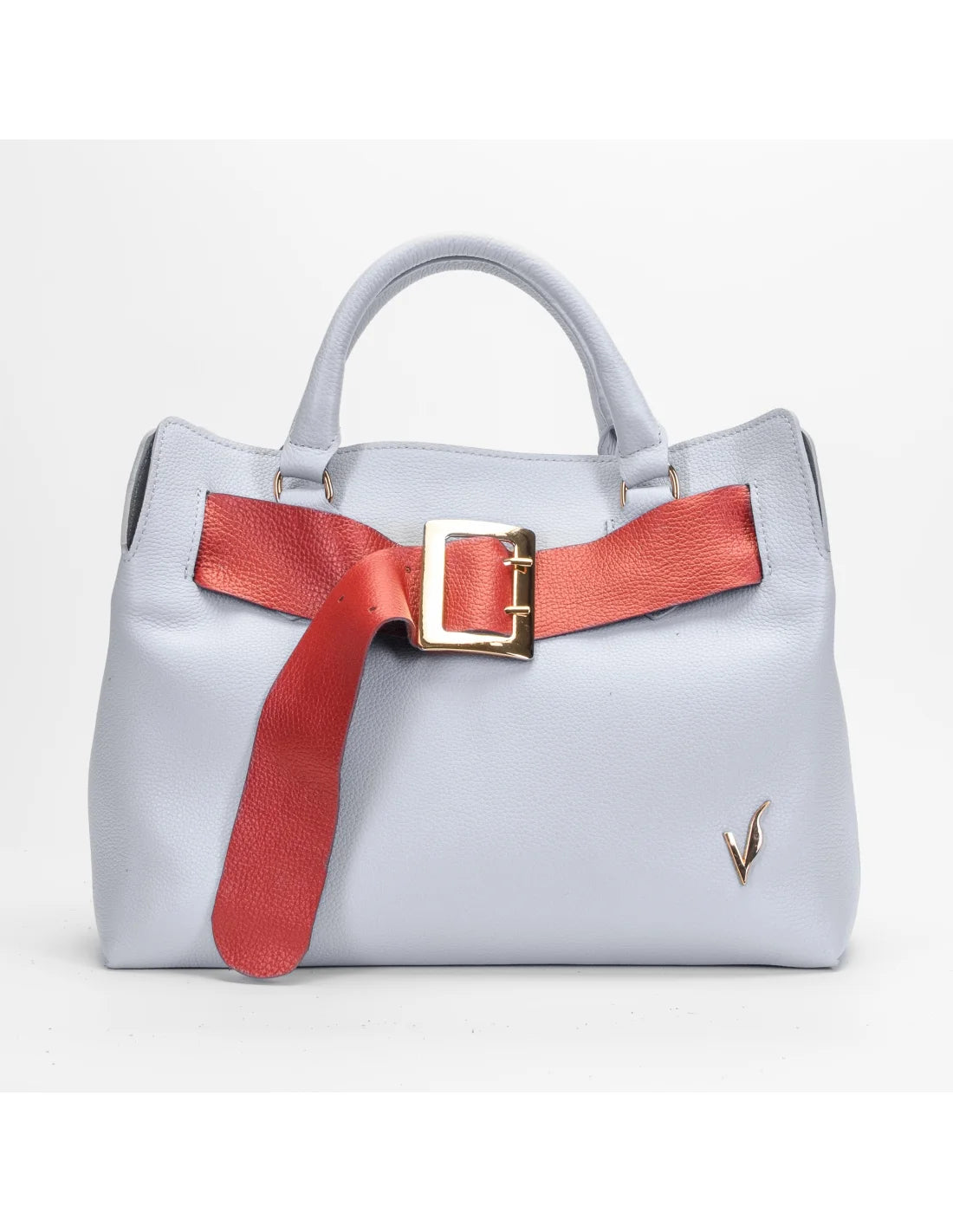 Geanta din piele naturala, pentru dama, TAISA, gri perla