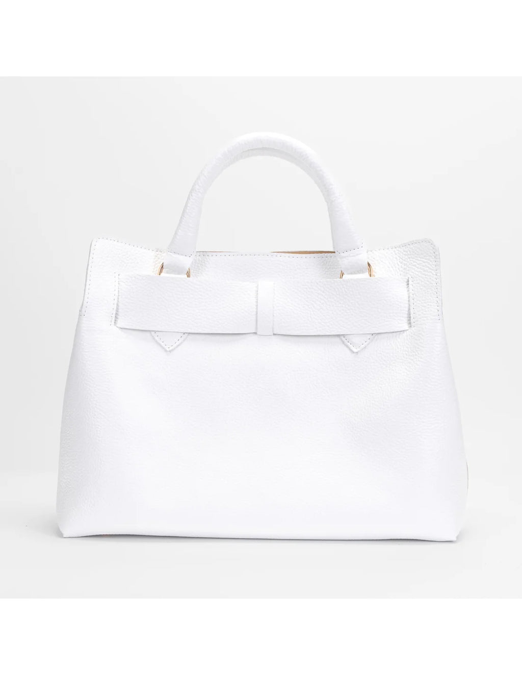 Geanta din piele naturala, pentru dama, TAISA, alb diamant