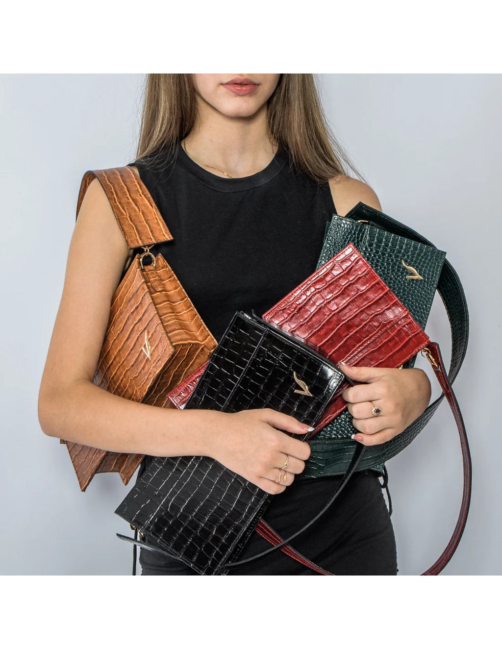 Geanta din piele naturala pentru dama AYUMI, rosu